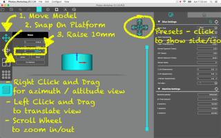 <b>Raise the model in Z</b><br/>Click the Move tool, then click On Platform, then set Z = 10mm. This will raise it off the origin plane. To verify this, right-click and drag anywhere on the canvas to witness space between the model and origin plane.